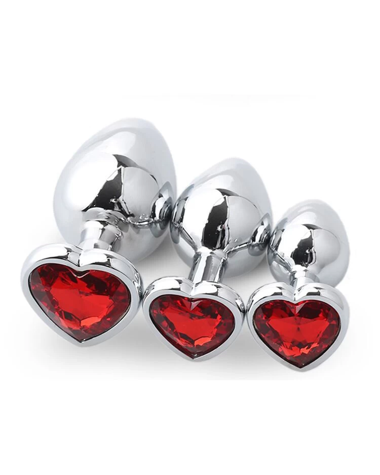 Heart-Shaped Stainless Steel Colorful Anal Plug — hình 3