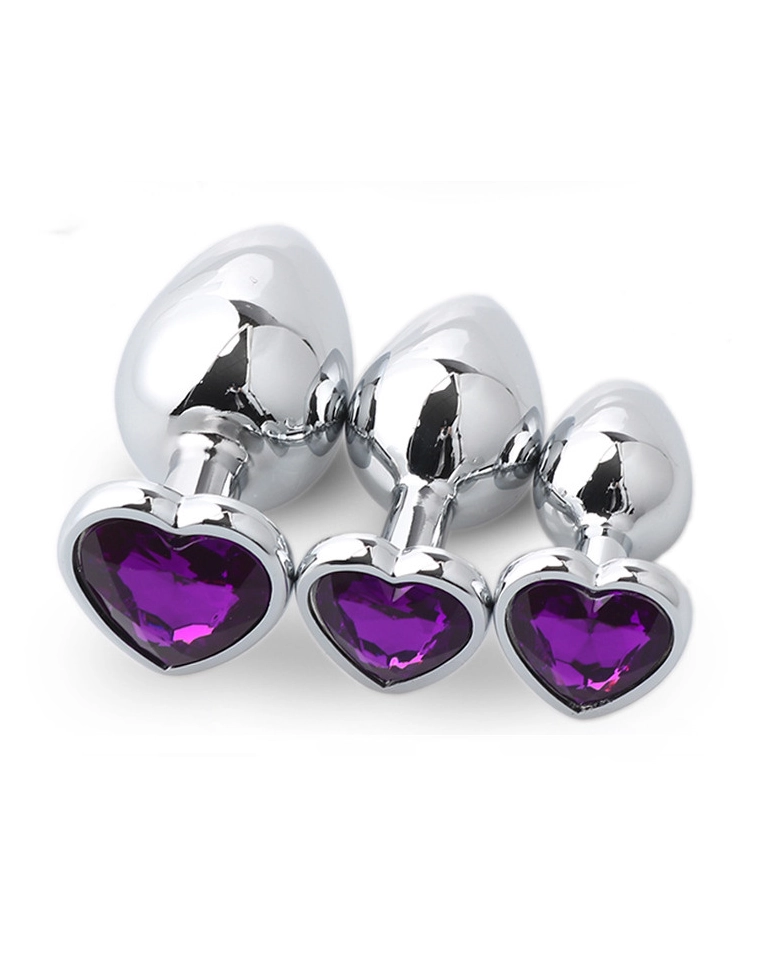 Heart-Shaped Stainless Steel Colorful Anal Plug — hình 6