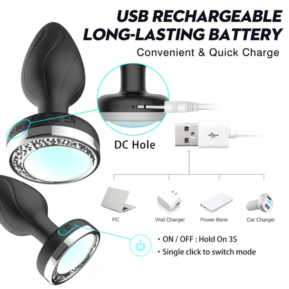 LED Remote Control Powerful Vibrating Anal Plug Silicone — Buy now for unforgettable sensations and intimate adventures