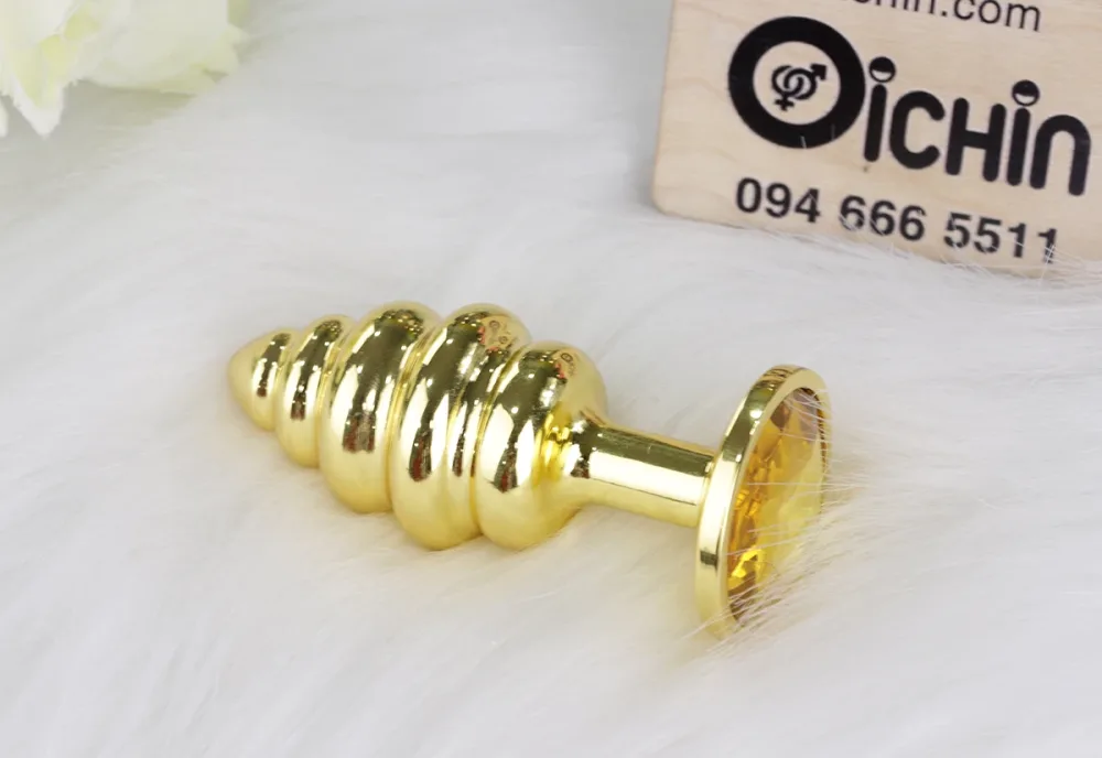 Gold Spiral Stainless Steel Anal Plug Set 3 Sizes Elegant — Enhance Your Experience with Style and Sophistication
