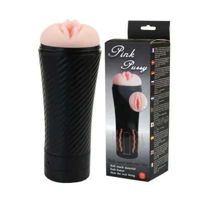 Pink Pussy Flashlight Vibrating Realistic Toy — hình 4