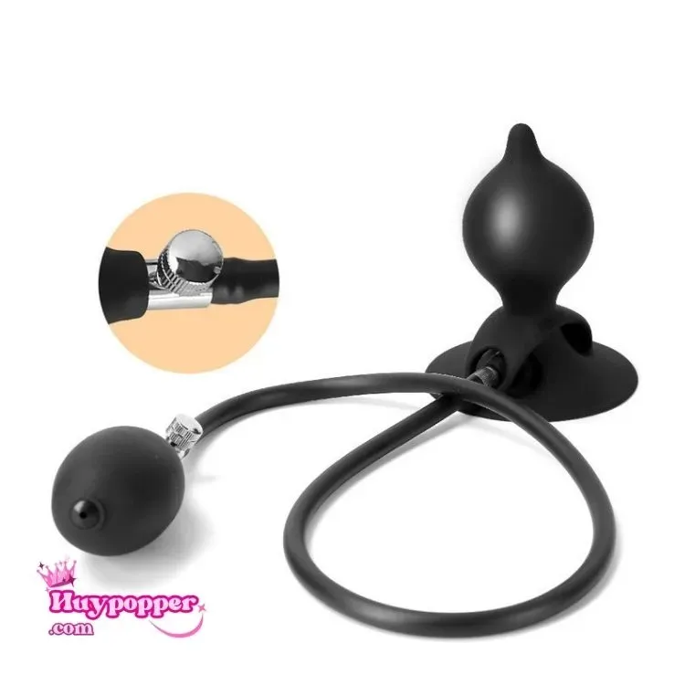 Inflatable Anal Plug with Suction Cup Silicone Expandable — hình 4