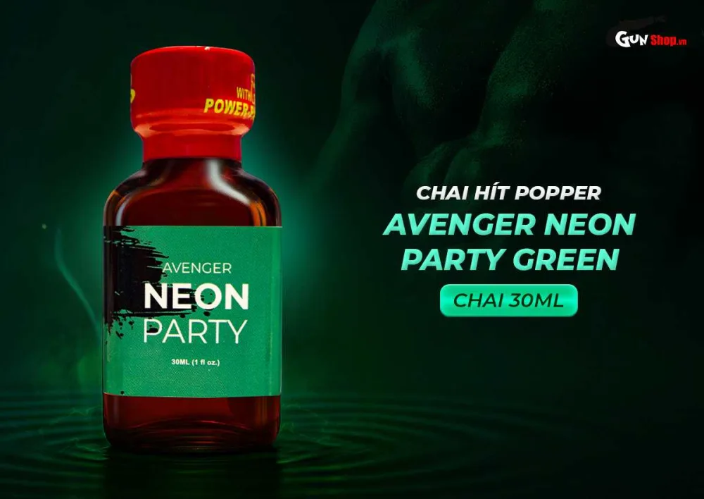 PWD Avenger Neon Party Green Popper Inhalant 30ml, Boost Excitement