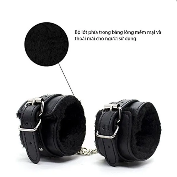 Luxury Black Leather Bondage Toy Set Elegant Couples Kit — hình 3