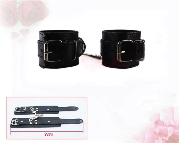 8pcs Black Leather Sexy Bondage Kit Strong Sensation — hình 9