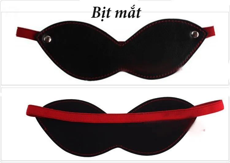 8pcs Black Leather Sexy Bondage Kit Strong Sensation — hình 4