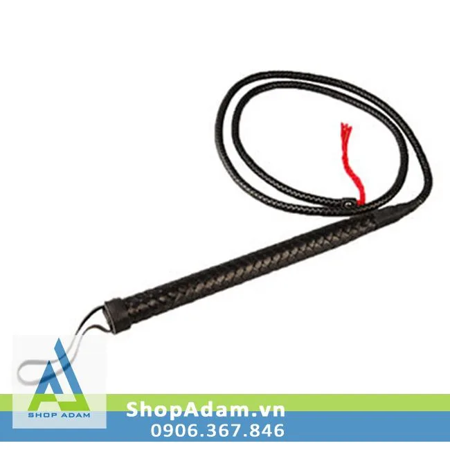 Long Leather BDSM Whip for Domination Play