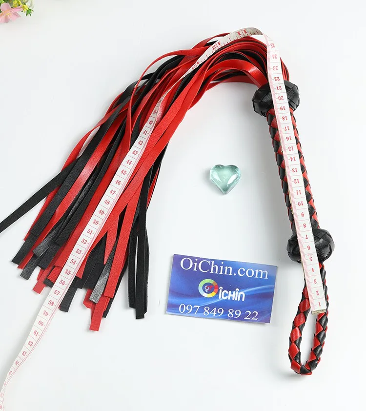 SM Red BDSM Leather Whip Spanking Pain Pleasure Toy — hình 2