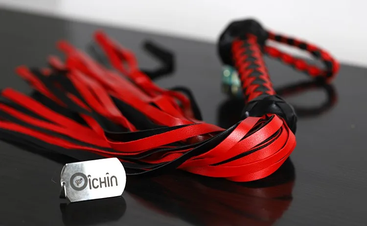 SM Red BDSM Leather Whip Spanking Pain Pleasure Toy — Embrace passion and control with a tool that transforms