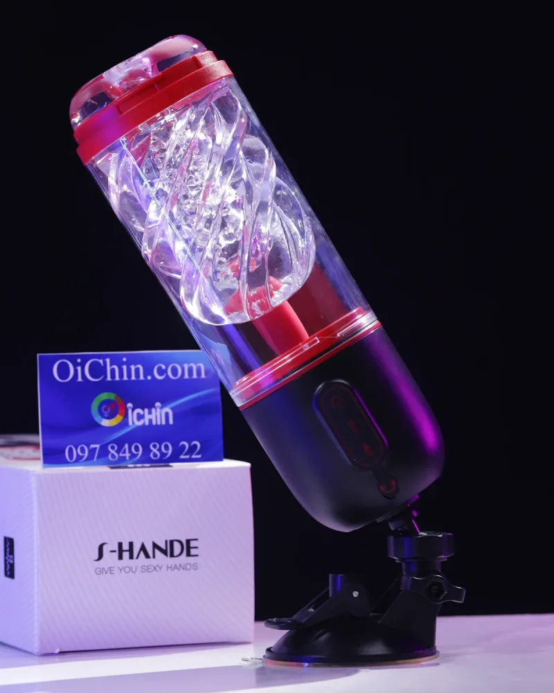 S-hande VIVEK Smart Masturbator with Vibration & Sound — Transparent Design for Heightened Arousal
