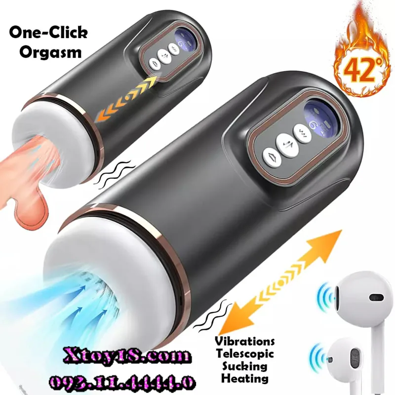 Doris automatic thrusting vibrating heated suction male — hình 5
