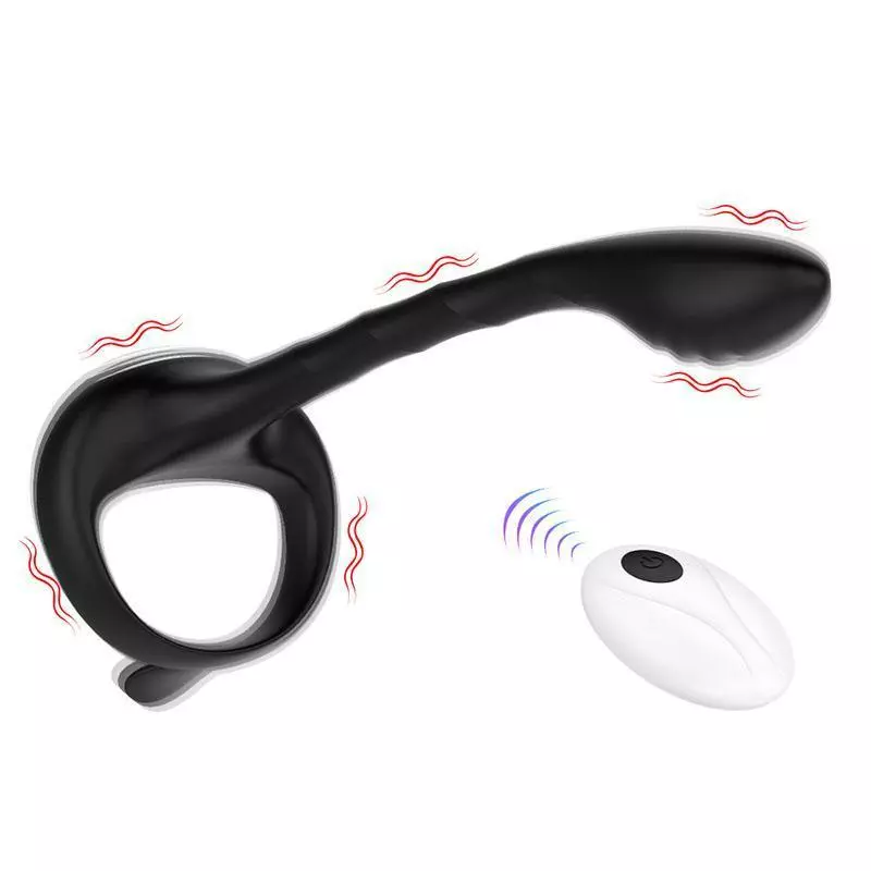 Remote Vibrating Cock Ring Anal Stimulator 9 Mode Wireless — hình 6