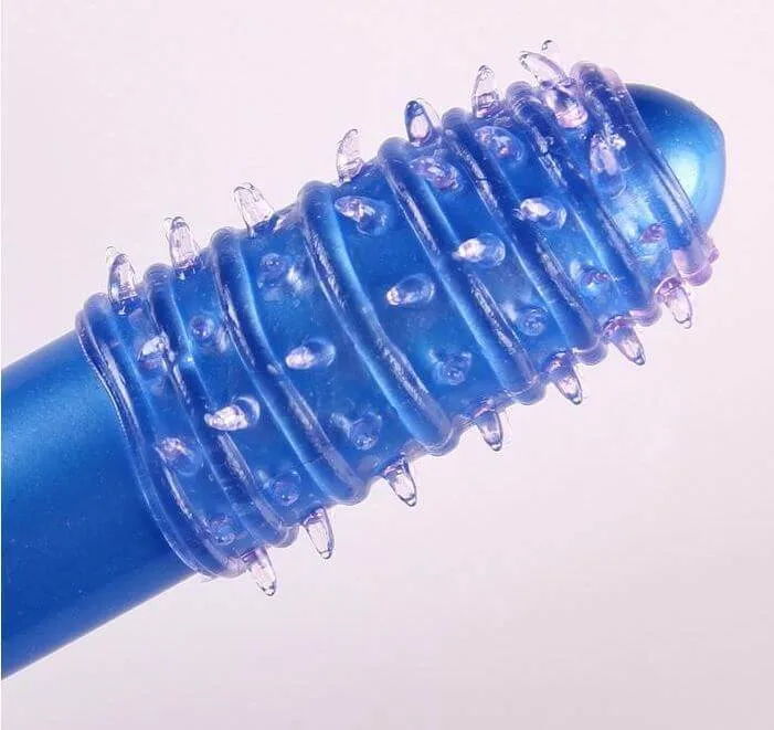 DC10B Spiked Penis Sleeve for Female Sexual Stimulation — Use your fingers freely alongside the sleeve for maximum