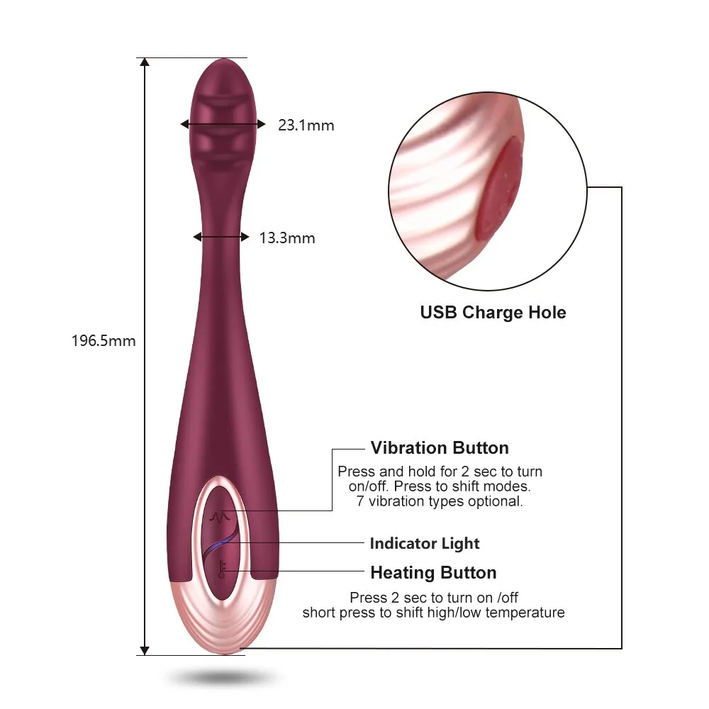 Millie AV Rechargeable Warming Female Stimulator TPE — hình 22