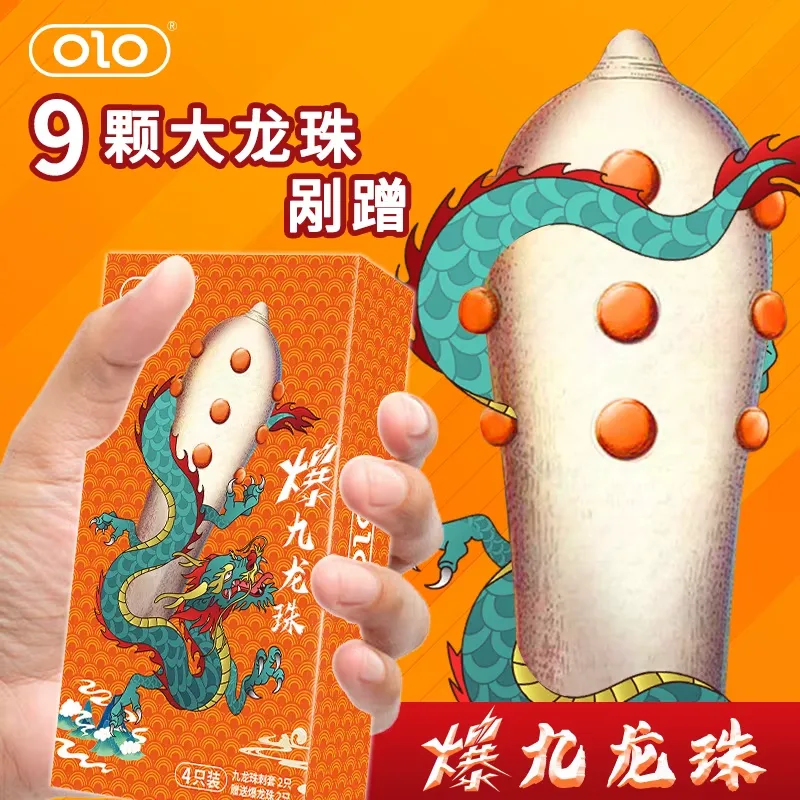 Olo 9 Beads Textured Condoms 2-Pack for Enhanced Sensation — hình 3