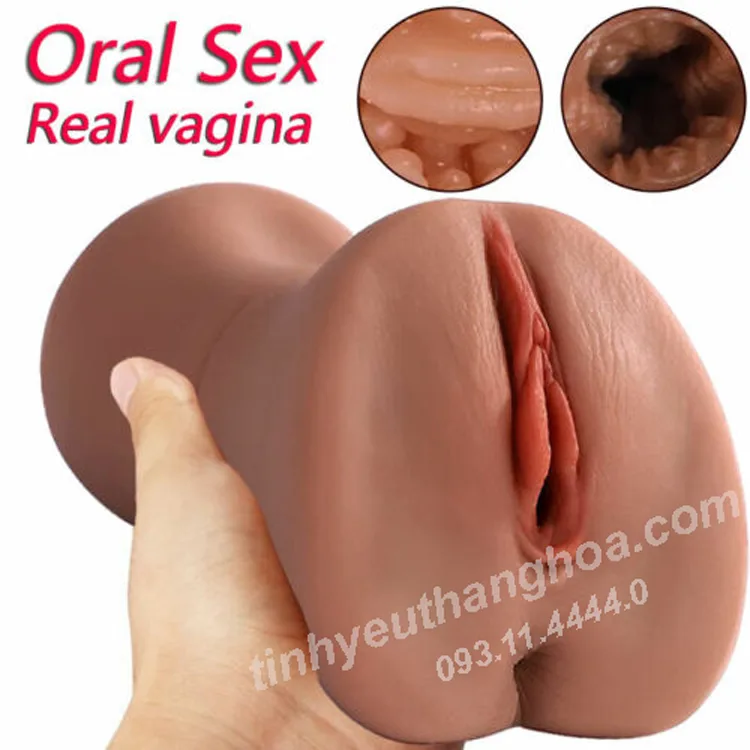 Brown Silicone Soft Realistic Male Masturbator Non — hình 10
