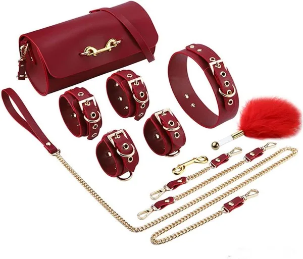 High Quality Leather BDSM Bondage Set with Storage Bag US — hình 2