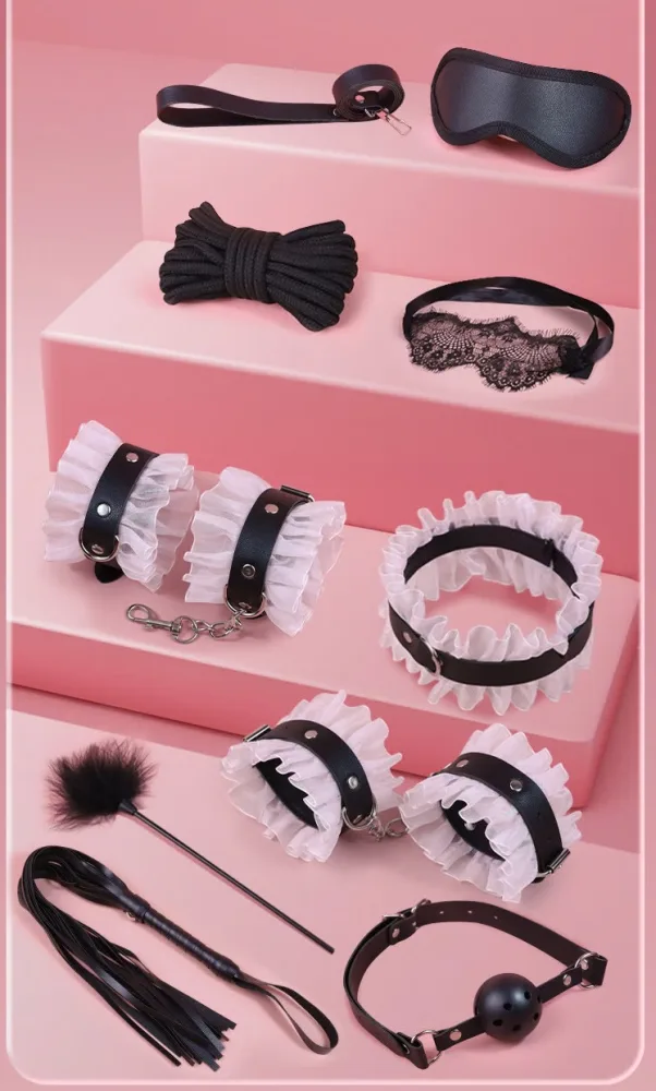 BDSM 10-Piece Set Full Pleasure Restraints Kit — hình 3