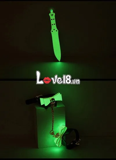 Glow BDSM Toy Set 7 Pieces PU Leather Bright Night Fun — Exceptional Glow-in-the-Dark Design for Thrilling Nights
