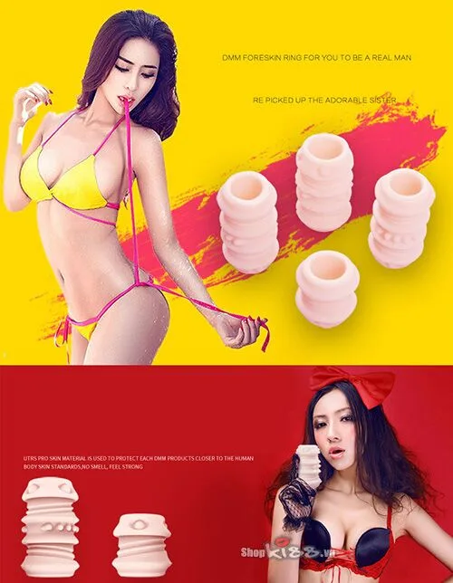 Silicone Ribbed Mid-Section Penis Extension Condom — hình 4