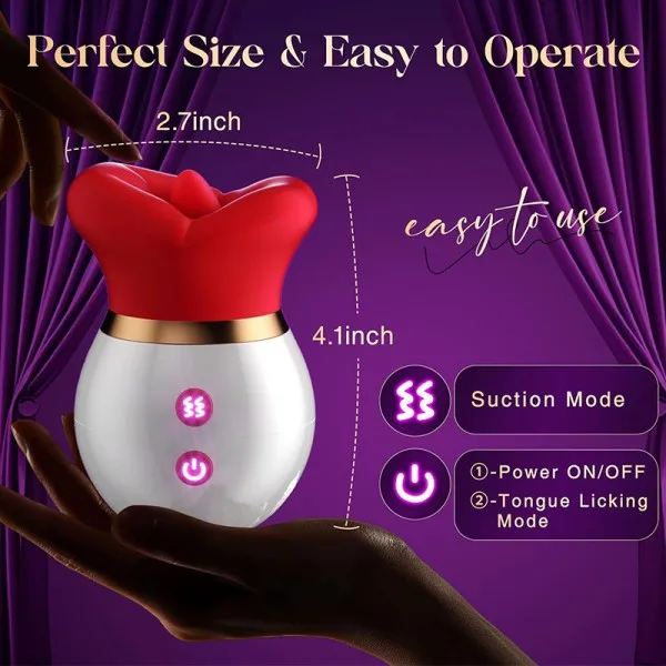 3-in-1 Rose Licking Suction Vibrating Clitoral Stimulator — hình 2