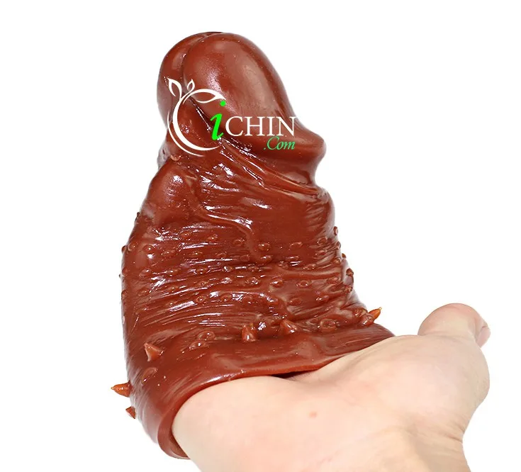 WOLFTOOTH Brown Spiked Veined Condom Sleeve - Performance — Outstanding Size Enhancement and Stimulation