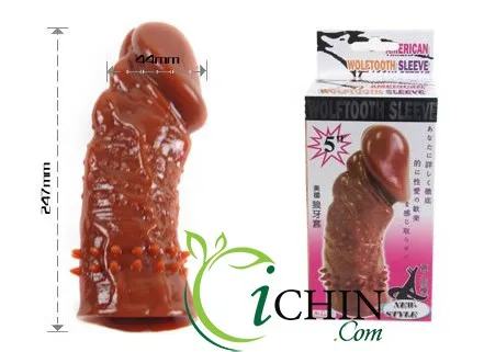 WOLFTOOTH Brown Spiked Veined Condom Sleeve - Performance — Premium Silicone Material – Flexible & Comfortable