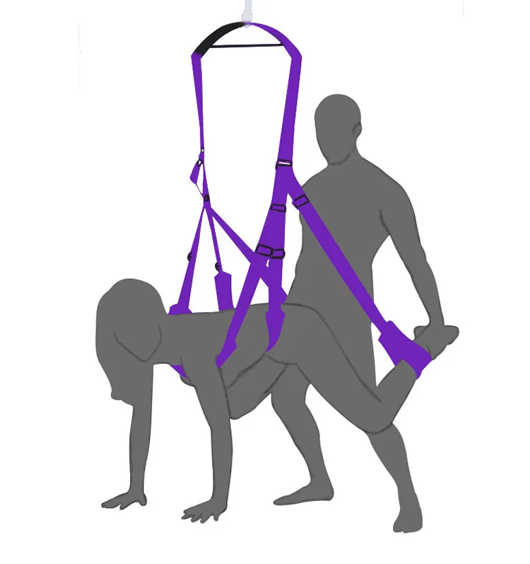 360 Suspension BDSM Harness Strong Polymer Black Set — Crafted with durable polymer material and equipped with