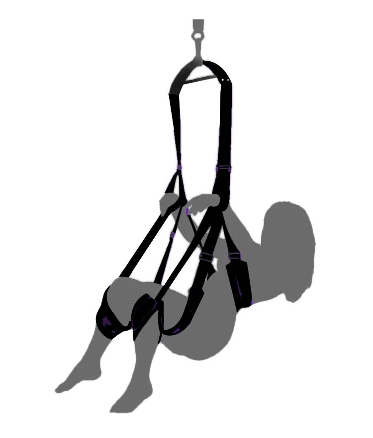 Heavy-Duty Black Ceiling Mount Swing with Adjustable Ropes — hình 3