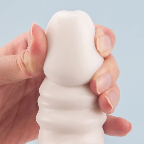 SSI Japan White Lover Soft Flexible Ribbed Vibrator — Premium Soft Silicone Material