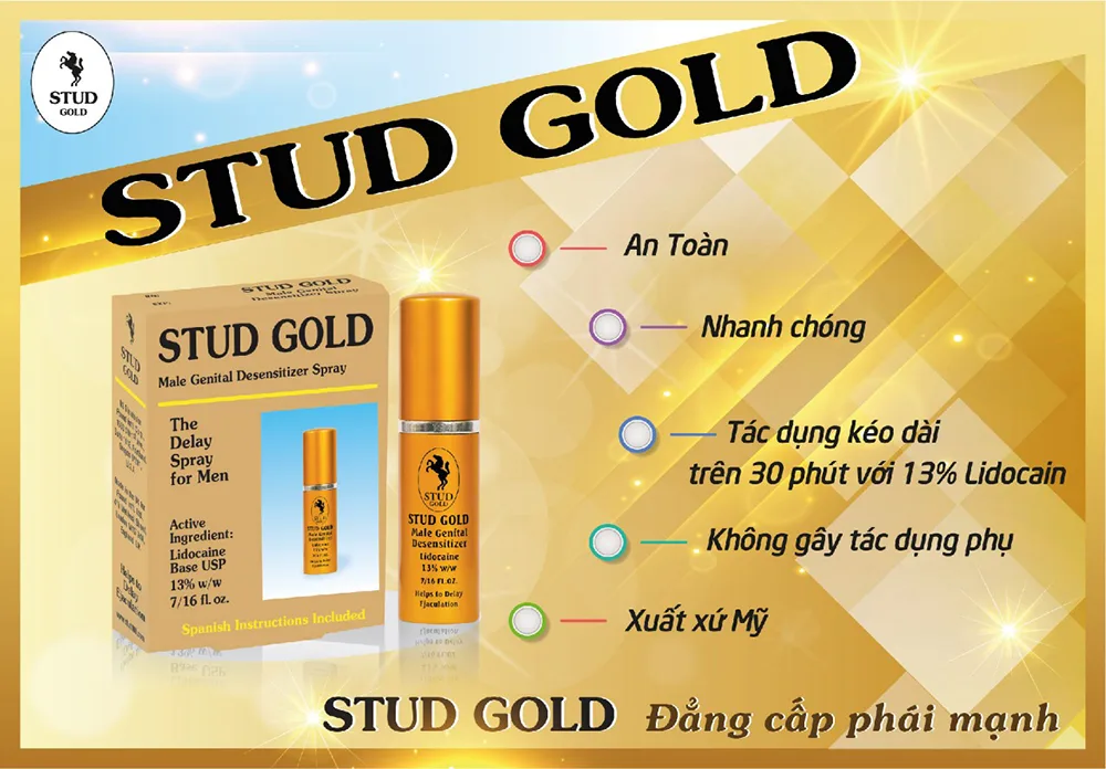 Stud Gold Delay Spray 12ml Numbing Prolong Performance — Remarkable Benefits for Your Love Life