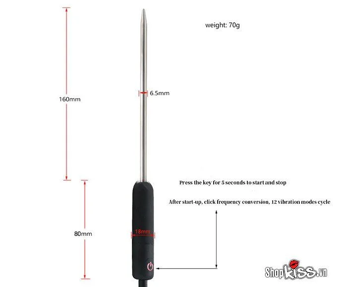 Stainless Steel Urethral Vibrator Rechargeable 160mm — Innovative Features for Exciting Experiences