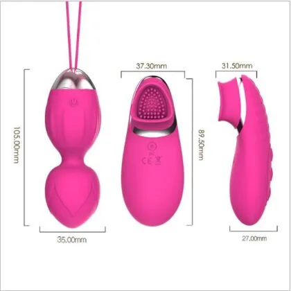 Angela Wireless Double Vibrating Egg Purple Silicone — hình 5