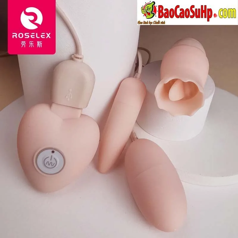 Roselex Honey 3 USB Rechargeable Licking Egg Vibrator Set — hình 2