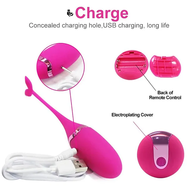 Private Massager Dolphin Wireless 12 Mode Vibrating Egg — hình 4