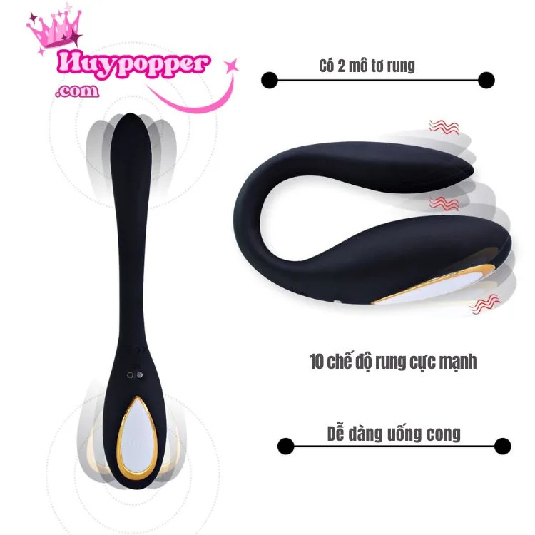 Remote Control C-shaped Double Motor Vibrator USB — hình 2