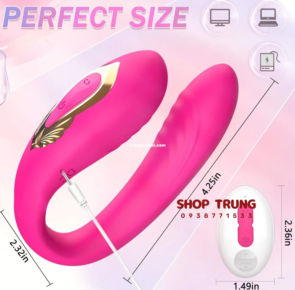 C-Shaped Vibrating Rabbit Remote Control Stimulator — This innovative sextoy combines thrilling vibration and