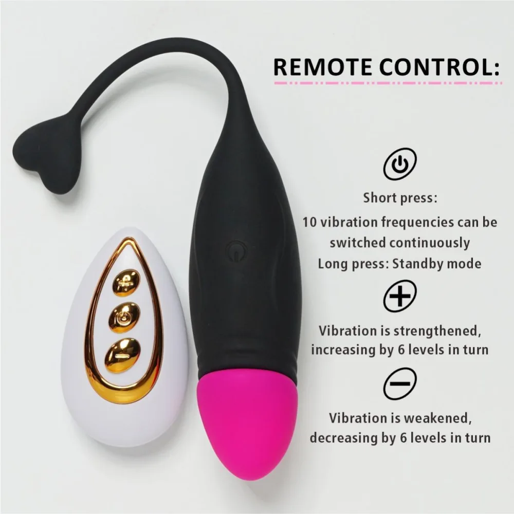 Remote Control 10 Mode Silicone Vibrating Penis Egg For — hình 5