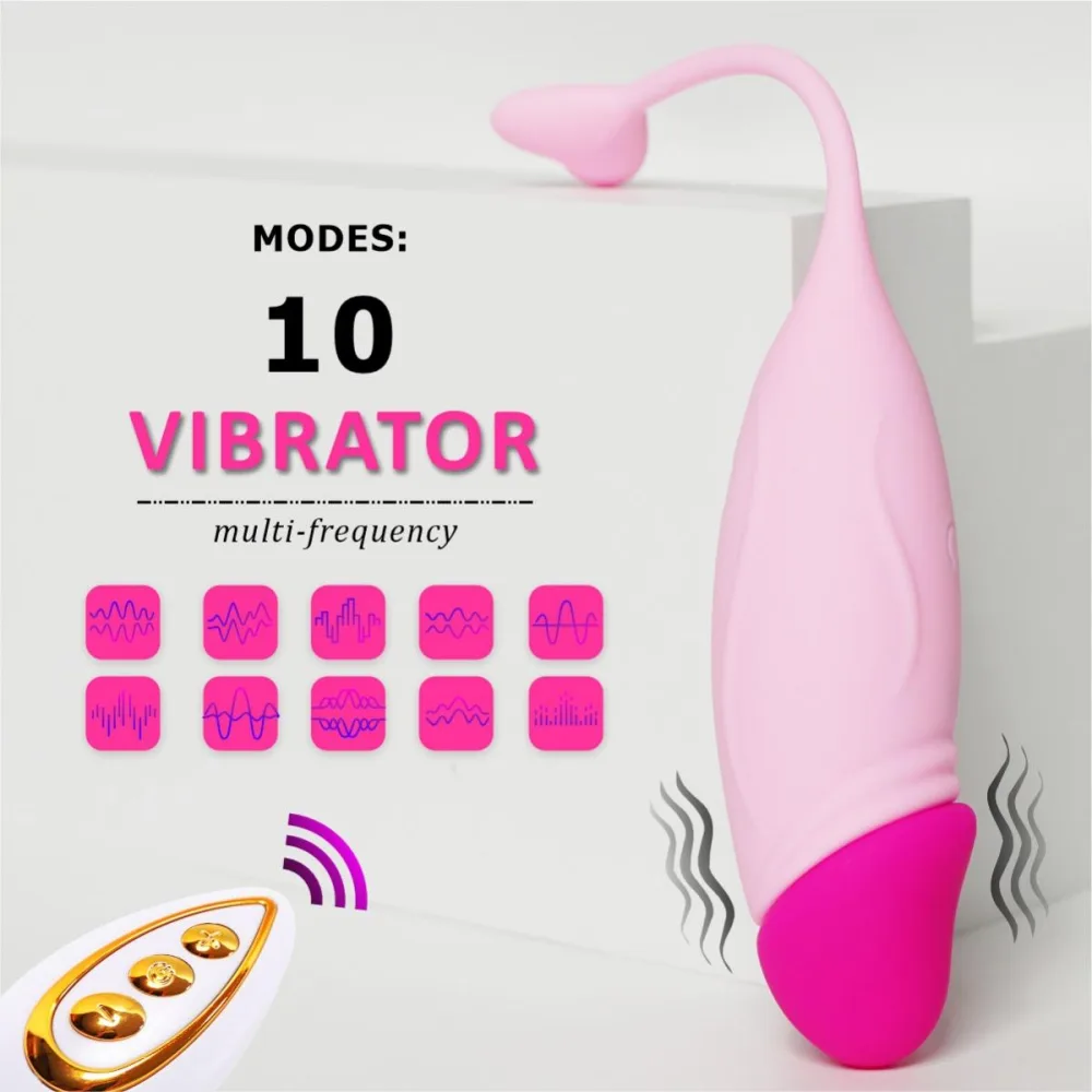 Remote Control 10 Mode Silicone Vibrating Penis Egg For — hình 4