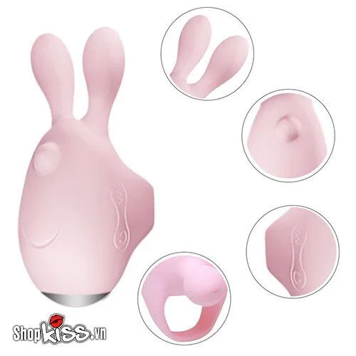 Jupin Finger Rabbit Love Egg Vibrating Silicone Pink — hình 3