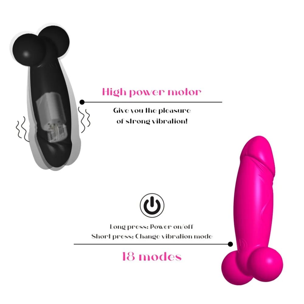 Remote Controller Penis Vibrator Waterproof Silicone Size — hình 2