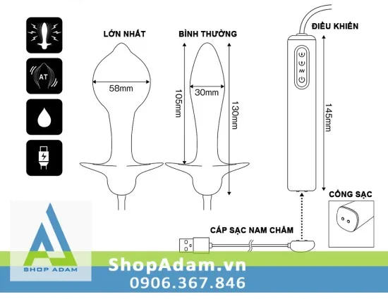 Wild One Japan Inflatable Automatic Anal Vibrator 10 — Detailed Product Specifications