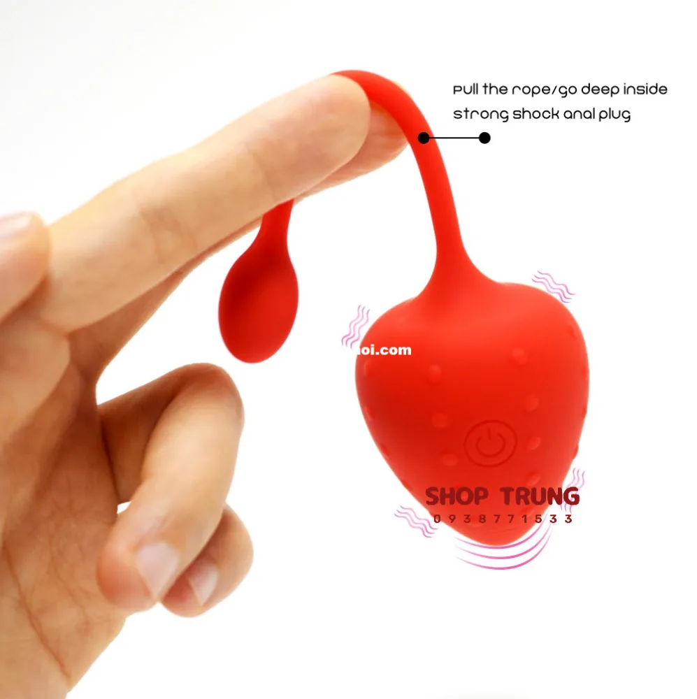 Strawberry-Shaped Remote Control Vibrating Love Egg 9 Speeds — Stylish Design and Premium Material