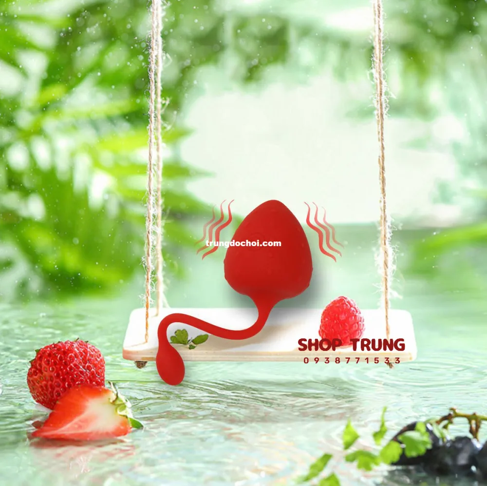 Strawberry-Shaped Remote Control Vibrating Love Egg 9 Speeds — Advanced Features with 10 Vibration Modes