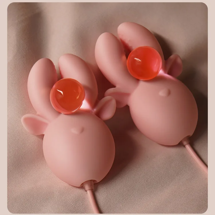 silicone vibrating nipple clamp egg female pleasure toy — hình 3