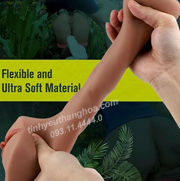 Brown Silicone Soft Realistic Male Masturbator Non — hình 6