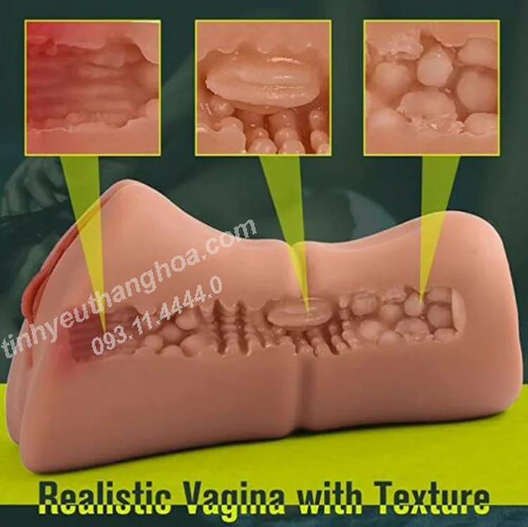 Brown Silicone Soft Realistic Male Masturbator Non — hình 7