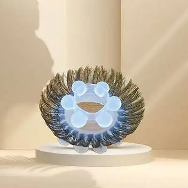 Two-Roller Furry Tail Cock Ring with Clitoral Stimulator