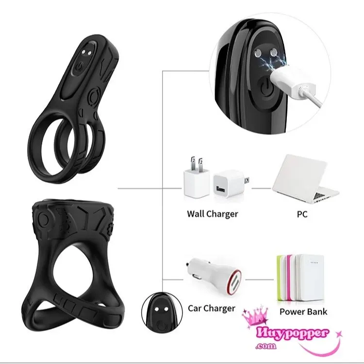 Smart Vibrating Cock Ring 9 Modes Waterproof Delay Enhancer — hình 7