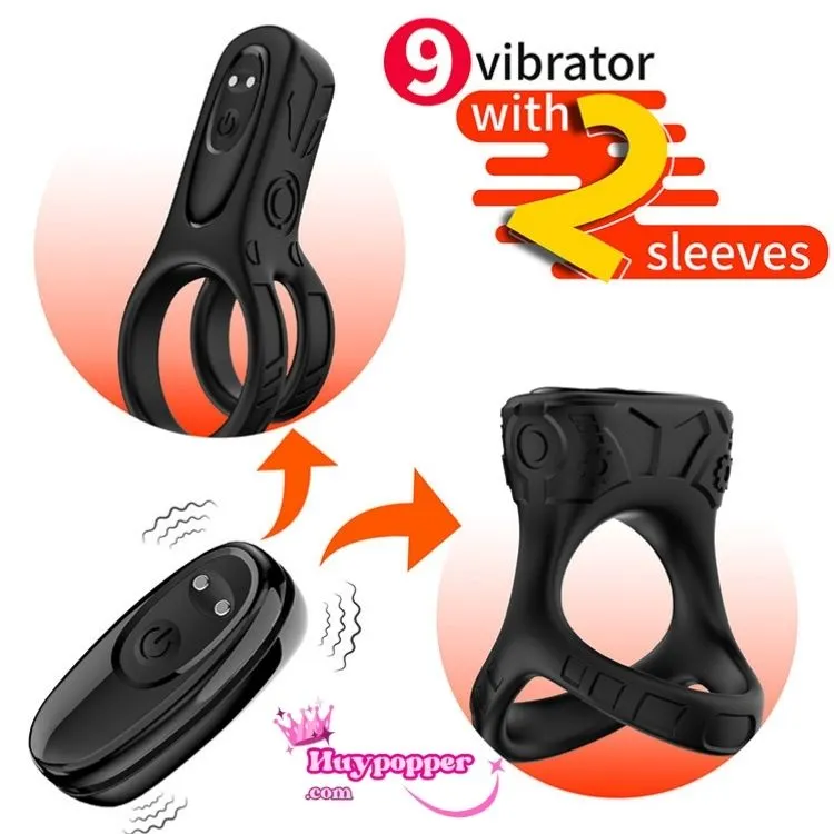 Smart Vibrating Cock Ring 9 Modes Waterproof Delay Enhancer — hình 4